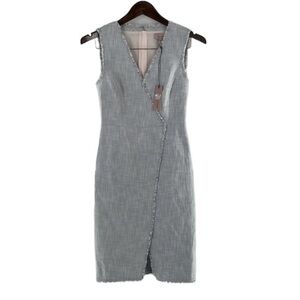 REBECCA TAYLOR Grey Snow Slub Suiting dress